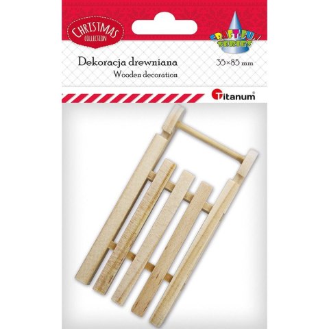 Dekoracje drewniane SANKI 35x85mm 626415 TITANUM