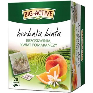 Herbata BIG-ACTIVE biała (20 torebek) Brzoskwinia i kwiat pomarańczy