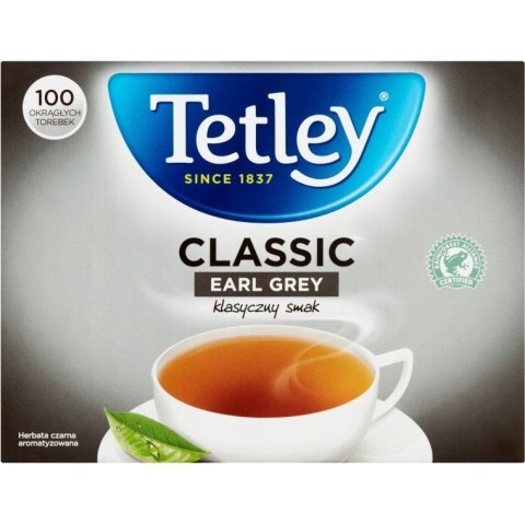 Herbata TETLEY EARL GREY (100 torebek bez zawieszki) czarna