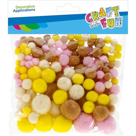 Pompony mix kolorów i rozmiarów 140szt. CRAFT WITH FUN 531817