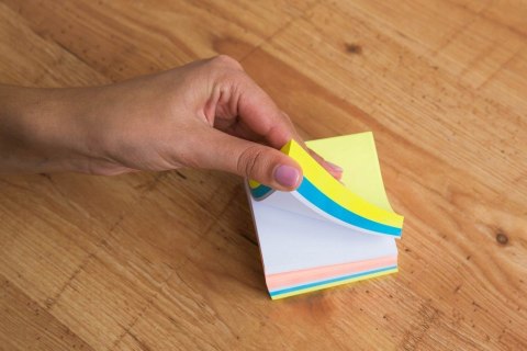 Bloczek samoprzylepny 75x75mm 400k mix neon mango D.RECT (110626)