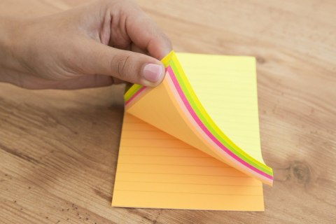 Bloczek samoprzylepny 98x105mm 100k linia neon 110520 D.RECT