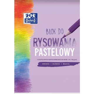 Blok rysunkowy szkolny A4 pastelowy 10 kartek 100g 400166081 OXFORD
