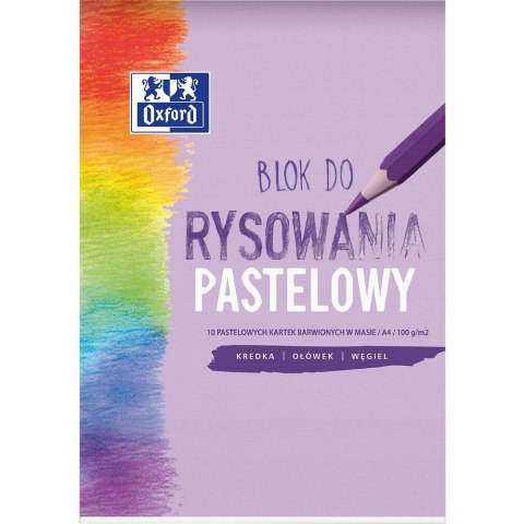 Blok rysunkowy szkolny A4 pastelowy 10 kartek 100g 400166081 OXFORD