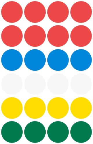 Etykiety ZF Q18mm 3089 kółka mix kolorów AVERY ZWECKFORM