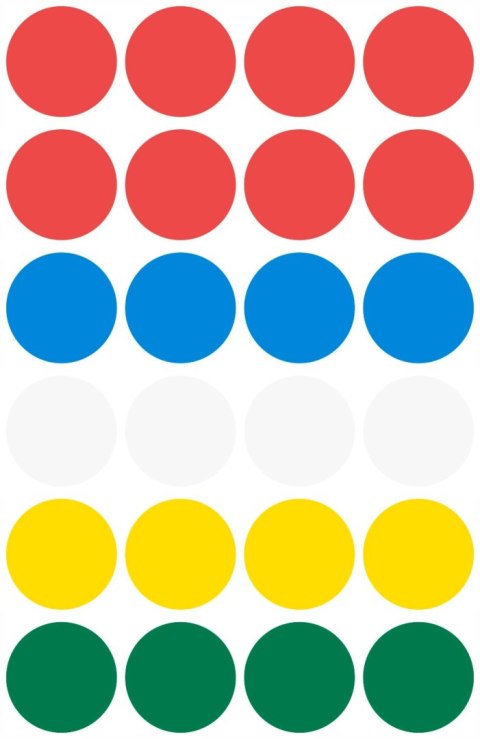 Etykiety ZF Q18mm 3089 kółka mix kolorów AVERY ZWECKFORM