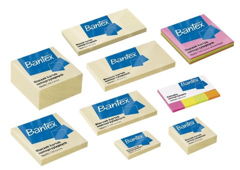 Karteczki samoprzylepne bloczek 50x40mm Zestaw 100 kartek x 3 sztuki żółty 400086386 BANTEX