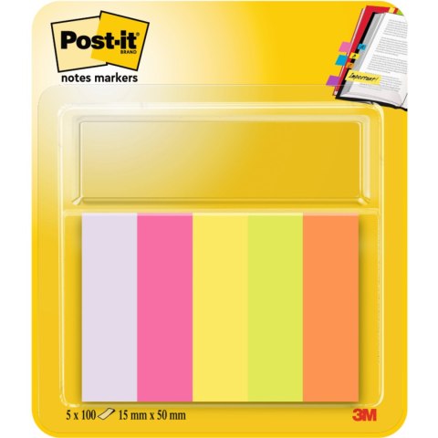 Zakładki indeksujące 15x50mm 100k mix kolorów (5szt) POST-IT 670 UU009543362 3M