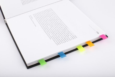 Zakładki indeksujące 45x12mm D.RECT 5x25 sztuk do organizacji dokumentów 009354