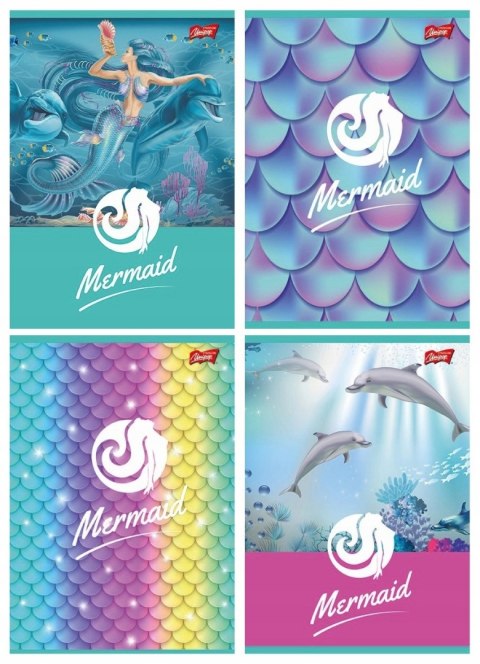 Zeszyt A5 16k 3linia dwukolorowa mix laminowany dziewczęcy UNIPAP