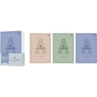 Zeszyt A5 60k linia ACADEMY Hyb. 3 sztuki INTERDRUK