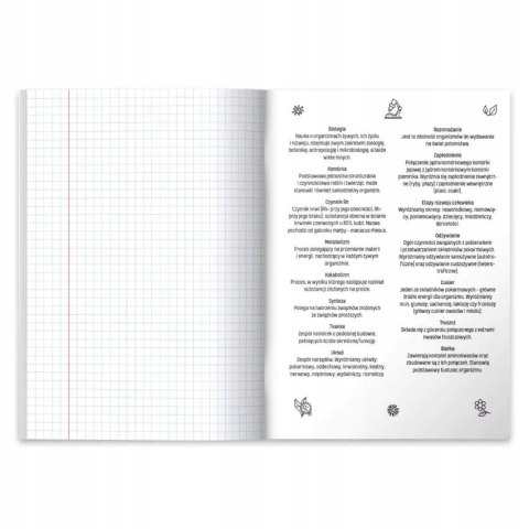 Zeszyt szkolny przedmiotowy A5 60 kartek w kratkę 70g BIOLOGIA 400197997 HERLITZ