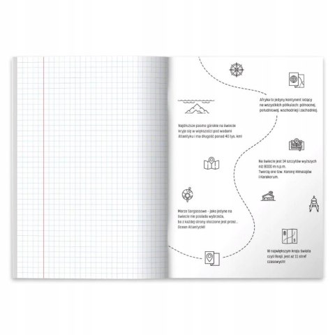 Zeszyt szkolny przedmiotowy A5 60 kartek w kratkę 70g GEOGRAFIA 9577354 HERLITZ