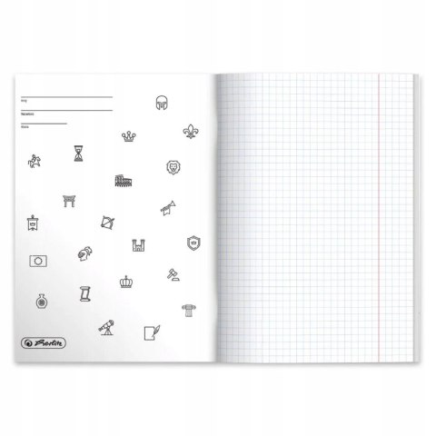 Zeszyt szkolny przedmiotowy A5 60 kartek w kratkę 70g HISTORIA 400197995 HERLITZ