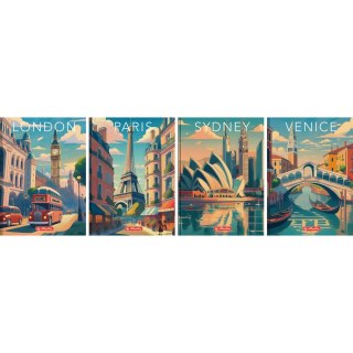 Brulion B5 160 kartek w kratkę z marginesem Zeszyt szkolny RETRO CITY 400196853 HERLITZ