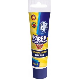 Farba plakatowa w tubkach 30ml szkolna ciemno niebieska 83110914 ASTRA