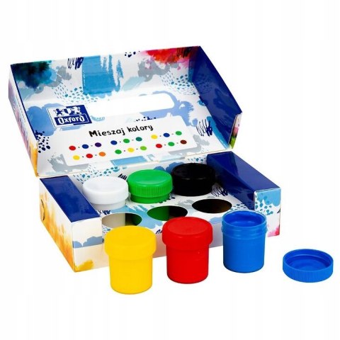 Farby plakatowe szkolne 6 kolorów 20ml zestaw 400167103 OXFORD