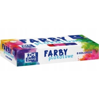 Farby plakatowe szkolne 8 kolorów 20ml zestaw 400167102 OXFORD