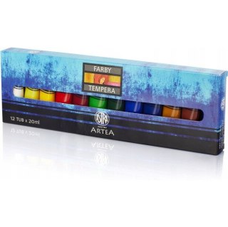 Farby tempera zestaw 12 kolorów 20ml w tubkach 83414900 ASTRA