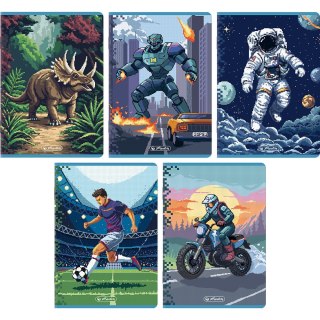 Zeszyt A5 16k kratka PIXEL FUN chłopięcy 400207497 HERLITZ