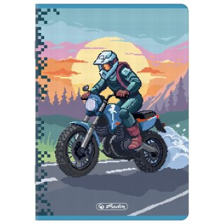 Zeszyt A5 16k linia podwójna kolorowa PIXEL FUN chłopięcy 400207498 HERLITZ