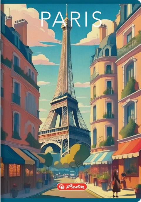 Zeszyt szkolny A4 96 kartek w kratkę 70g RETRO CITY 400196848 HERLITZ