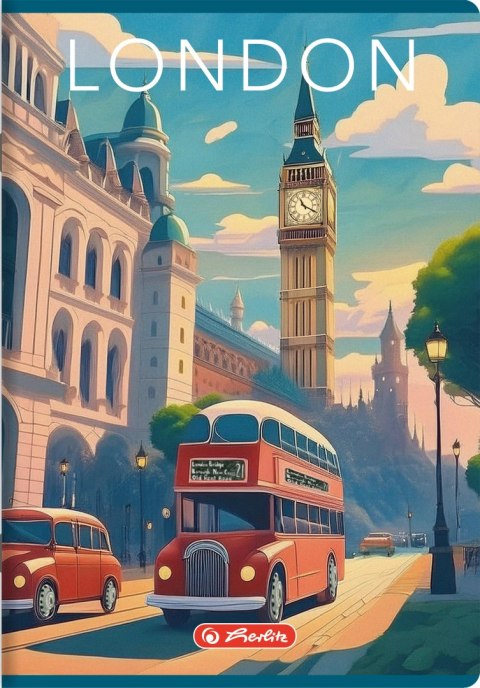 Zeszyt szkolny A5 60 kartek w kratkę 70g RETRO CITY 400196845 HERLITZ