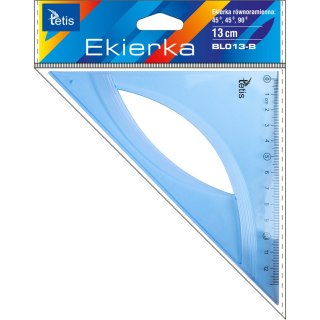 Ekierka równoramienna 13cm NIEBIESKA BL013-B TETIS