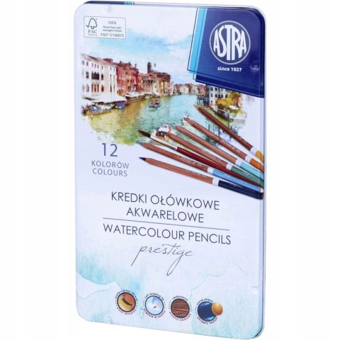 Kredki akwarelowe ołówkowe 12 kolorów zestaw 312121001 ASTRA