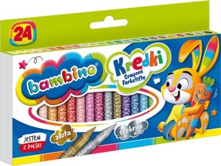 Kredki dla dzieci z glinki kaolinowej Zestaw 24 kredek BAMBINO St.Majewski