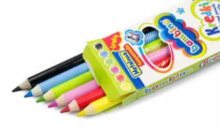 Kredki dla dzieci z glinki kaolinowej Zestaw 6 kredek + temperówka BAMBINO St.Majewski