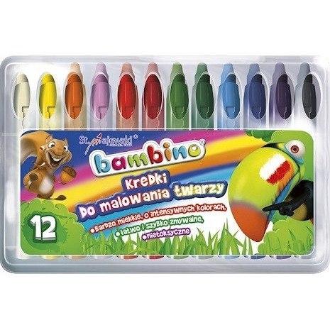 Kredki do malowania twarzy dla dzieci Zestaw 12 kolorów BAMBINO St.Majewski