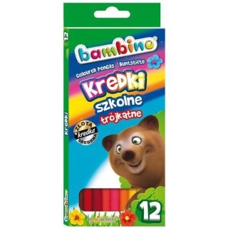Kredki ołówkowe trójkątne Zestaw 12 kredek BAMBINO St.Majewski