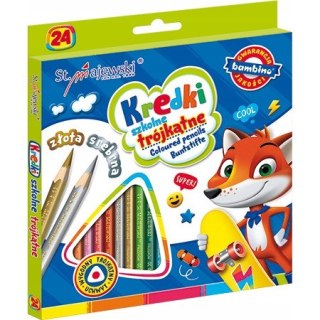 Kredki ołówkowe trójkątne Zestaw 24 kredek BAMBINO St.Majewski