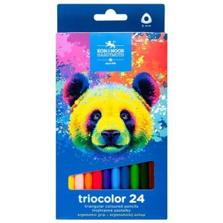 Kredki szkolne TRICOLOR PANDA 9mm 24 kolory 3144 KOH-I-NOOR