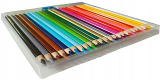 Kredki szkolne trójkątne grube Super Size Zestaw 24 kredek + temperówka BAMBINO St.Majewski