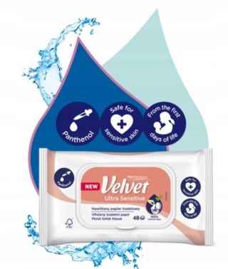 Papier toaletowy VELVET (48 listków) nawilżany Ultra Sensitive