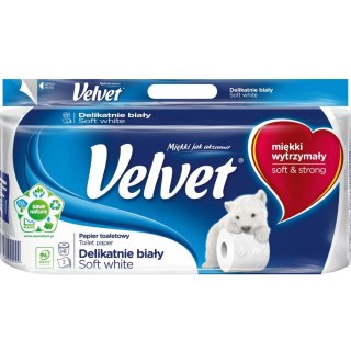 Papier toaletowy VELVET delikatnie biały (8 rolek) 3 warstwy