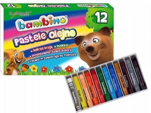 Pastele olejne Zestaw 12 kolorów Kredki BAMBINO St.Majewski