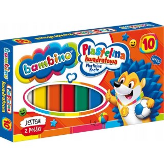 Plastelina kwadratowa Zestaw 10 kolorów BAMBINO St.Majewski