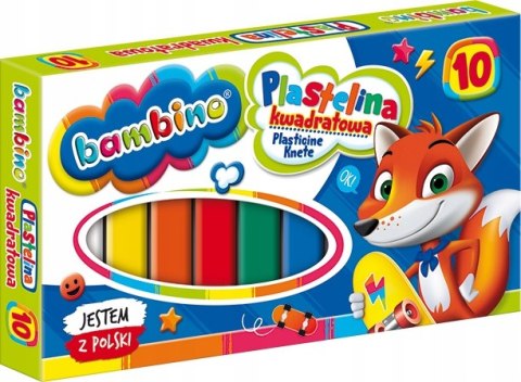 Plastelina kwadratowa Zestaw 10 kolorów BAMBINO St.Majewski