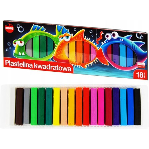 Plastelina kwadratowa dla dzieci Zestaw 18 kolorów MONA St.Majewski