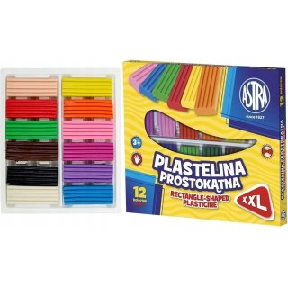 Plastelina szkolna dla dzieci zestaw 12 kolorów prostokątna 303117001 ASTRA
