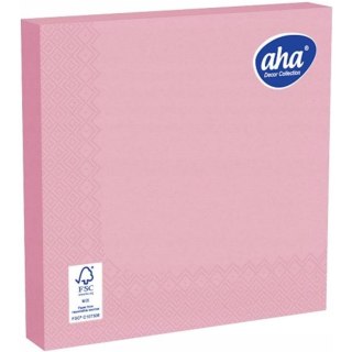 Serwetki dekoracyjne 33x33cm papierowe 20 sztuk 3 warstowe różowe AHA