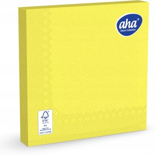 Serwetki dekoracyjne 33x33cm papierowe 20 sztuk 3 warstowe żółte AHA