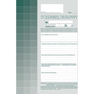 603-S11 Dziennik budowy (10kpl.) A4 oryginał + kopia Michalczyk i Prokop
