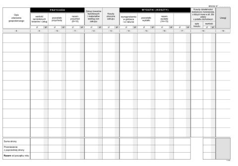 K-1 Podatkowa księga przychodów i rozchodów A4 (wzór obowiązujący od 01.01.2026) MICHALCZYK I PROKOP