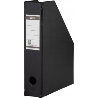 Pojemnik na czasopisma dokumenty A4 gazetownik 7cm PVC czarny 100400624 ELBA