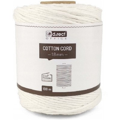 Sznurek bawełniany 1.8mm / 100m biały 111015 d.rect
