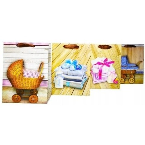 Torebka prezentowa 26x32x10cm A4 lux BABY ROZETTE